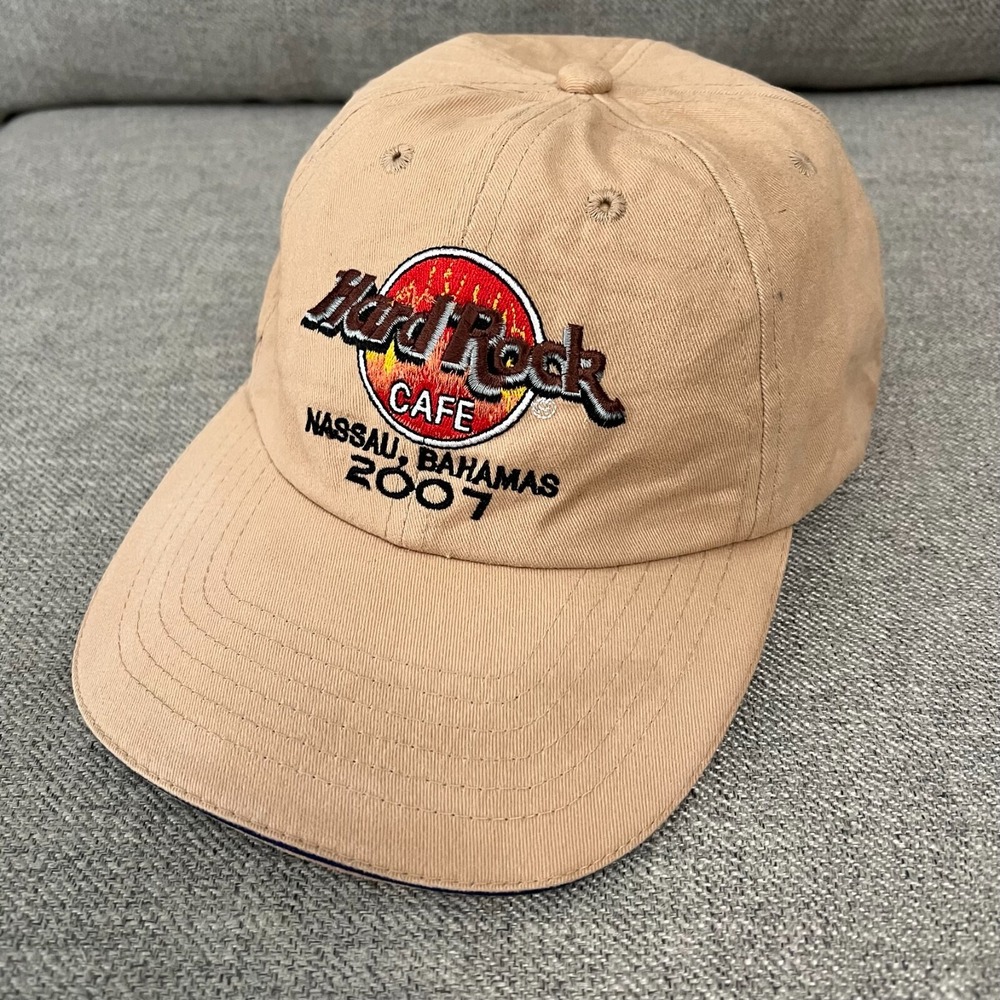 Hard Rock Cafe Nassau, Bahamas 2007 Strapback Hat Love All Serve All Beige